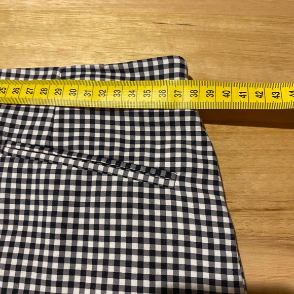 Zara black and white check stretch cotton skirt 10 - Picture 4 of 9